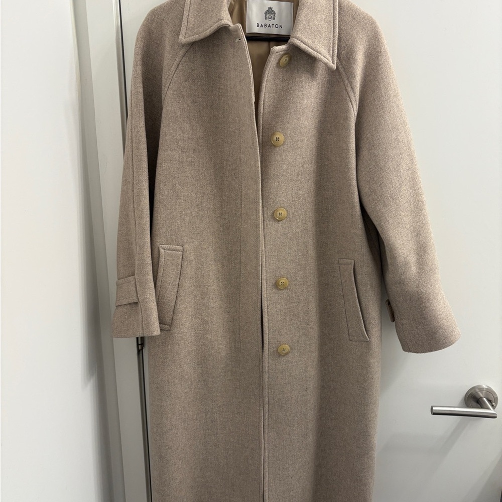 Babaton Beige Wool Coat